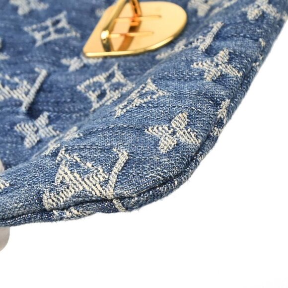 Louis Vuitton Blue Monogram Denim Pochette Plat Clutch - Picture 4 of 8